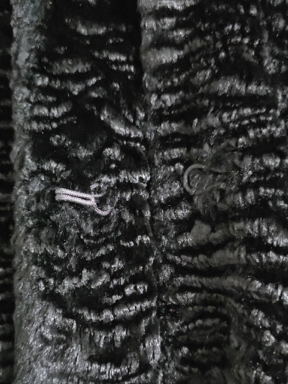 Valerie Stevens Black Faux Fur Tie-Waist Teddy Jacket Hook Closure Womens S - Picture 9 of 9